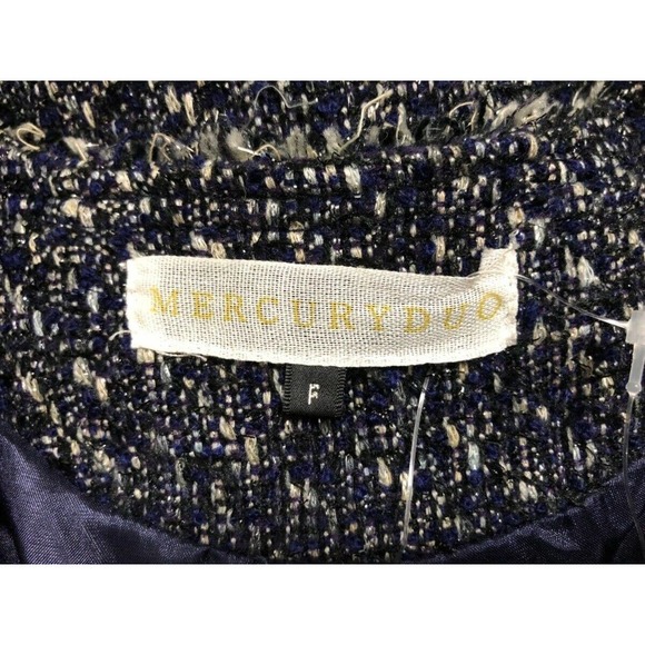 Mercury Duo Tweed Fringe Long Sleeve Coat - Picture 3 of 5